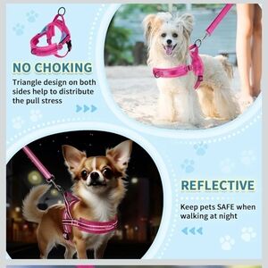 Reflective Pink Dog Harness